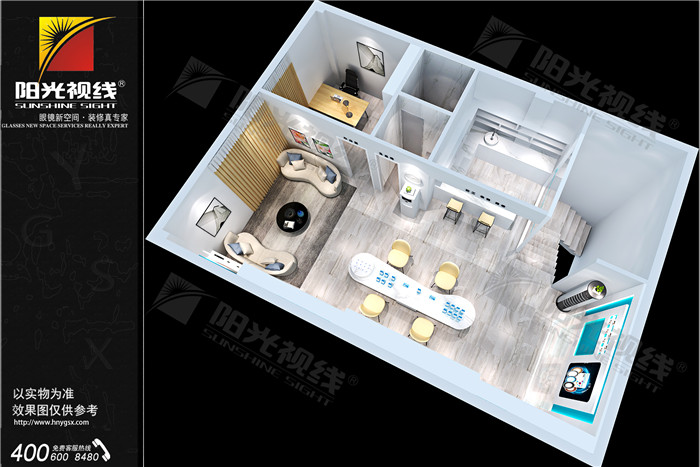 沛_博视眼镜店双层复式结构装修设计图